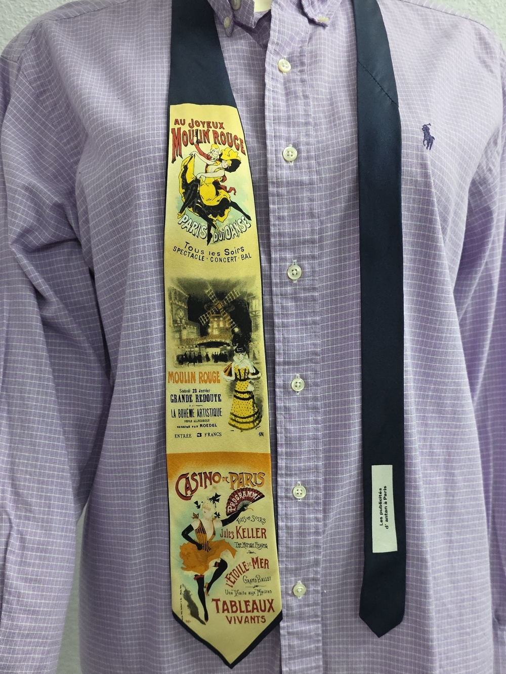 Reflets D'Art Paris Moulin Rouge Silk Necktie Vintage French Poster Art